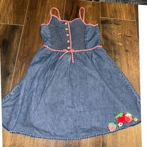 Gymboree size 6 denim strawberry dress 2006